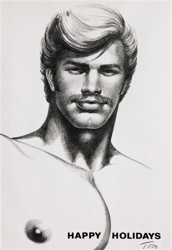 TOM OF FINLAND (1920-1991) Group of 4 Photographs Signed, or Inscribed and Signed, Tom, to Ambrose, in red or black ink,